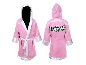 Kanong Custom Boxing Fight Robe : Pink-White
